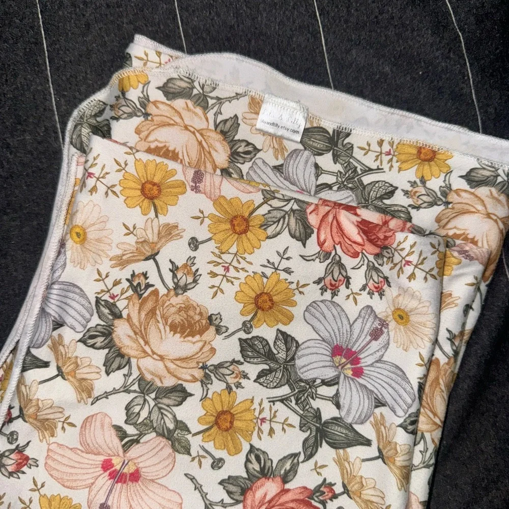 Vintage floral baby swaddle blanket
